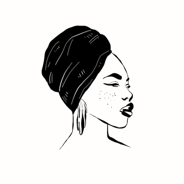 Resumen contemporáneo de mediados de siglo moderno tinta boho negro k ilustración. Vector de moda dibujado a mano