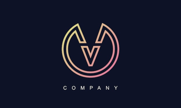 Resumen creative premium corporate branding letra v diseño de logotipo