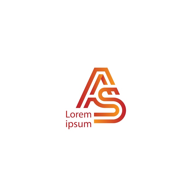 Resumen creativo AS Diseño del logotipo del monograma