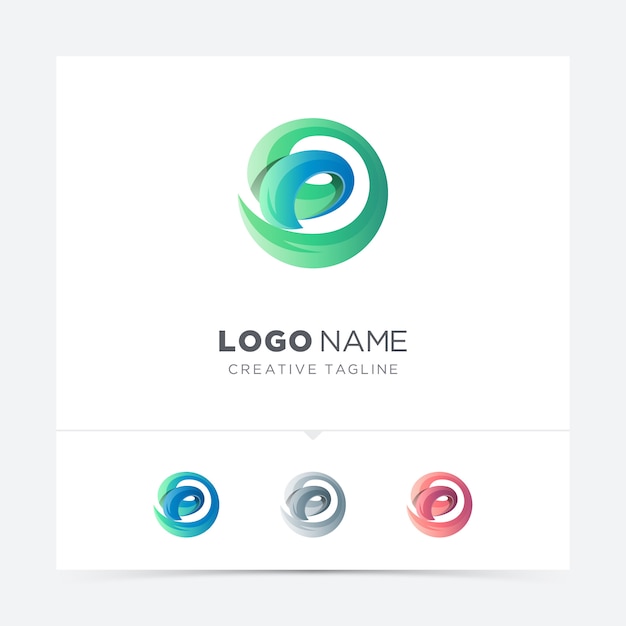 Vector resumen creativo letra d logo variación