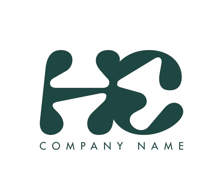 Vector resumen creativo letra inicial diseño del logotipo de hc