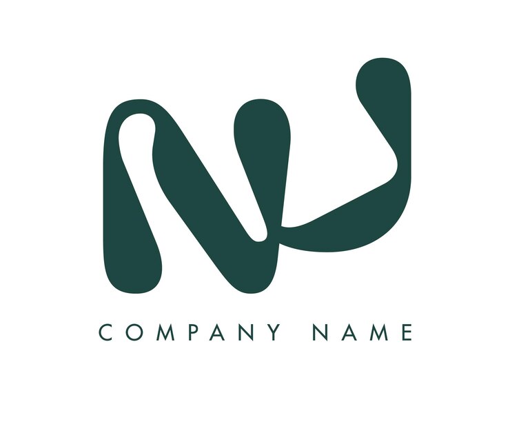 Vector resumen creativo letra inicial diseño del logotipo nu