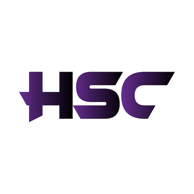 Resumen creativo de la letra inicial del icono del símbolo vectorial del diseño del logotipo de HSC