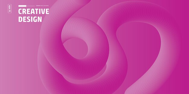 Resumen Curvas giratorias rosadas Diseño creativo plantilla vectorial de fondo