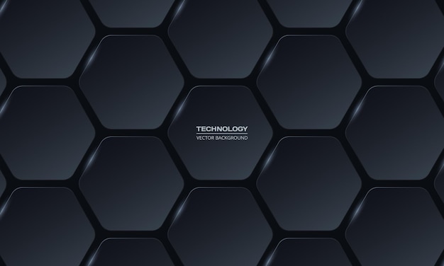 Resumen d tecnología gris oscuro fondo hexagonal gris oscuro textura de nido de abeja tridimensional