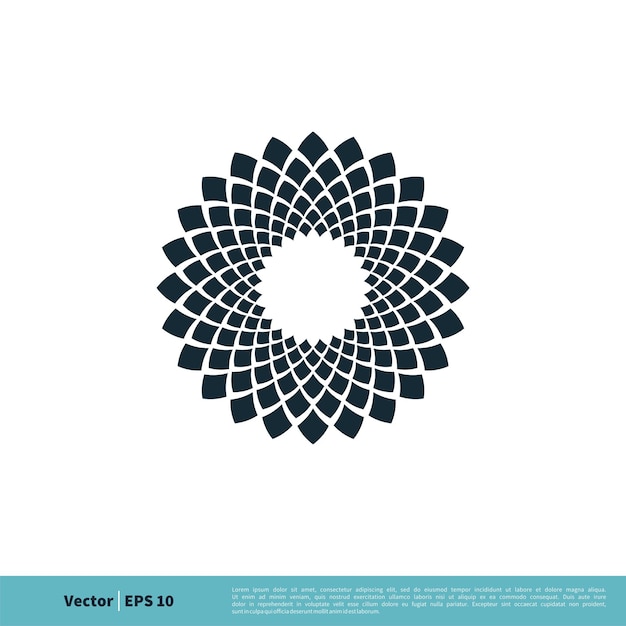 Resumen Decoración Flor Icono vector Logo Plantilla Ilustración Diseño Vector EPS 10