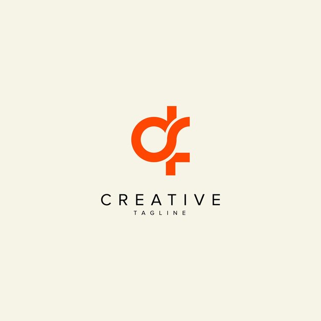 Resumen DF FD Letra Estilo de monograma moderno Diseño del logotipo plantilla vectorial inicial
