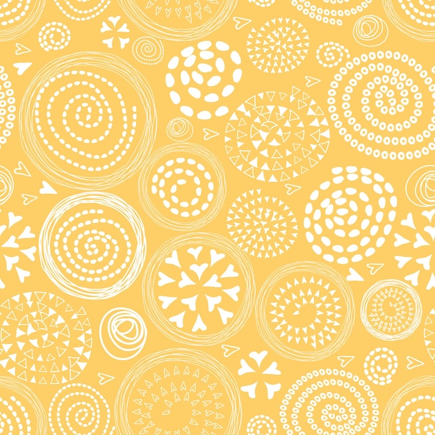 Resumen dibujado a mano amarillo diseño vector de patrones sin fisuras para el horario de verano textura interminable para relleno de papel tapiz textura de superficie de fondo de página web conjunto de ornamento floral geométrico monocromo