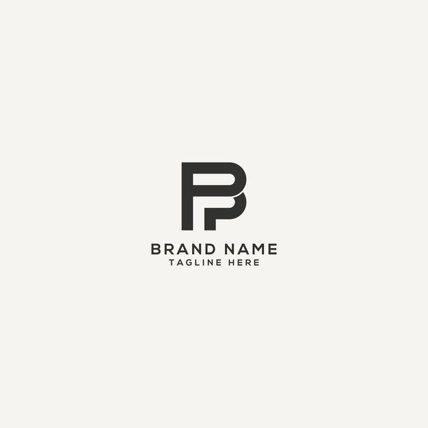 Resumen Diseño de la letra del logotipo PB BP Elemento de plantilla de diseño del logotipo de vector plano
