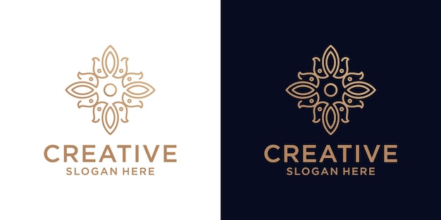 Resumen de diseño de logotipo de adorno floral