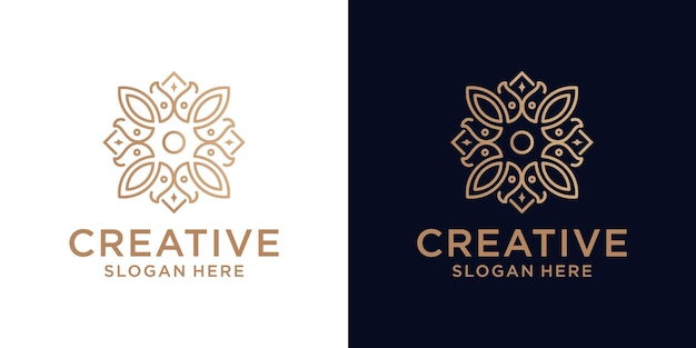 Resumen de diseño de logotipo de adorno floral