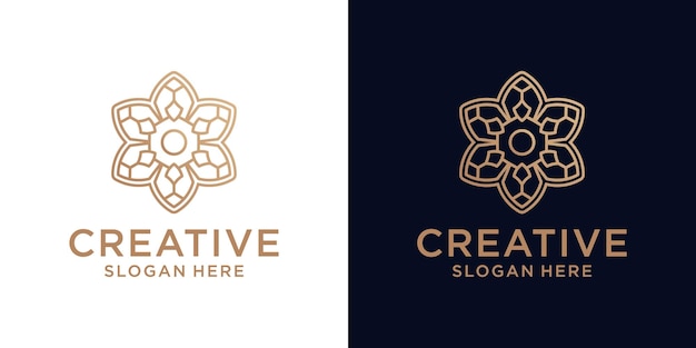 Resumen de diseño de logotipo de adorno floral