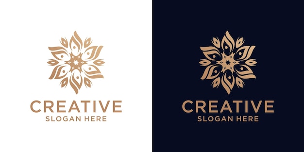 Resumen de diseño de logotipo de adorno floral