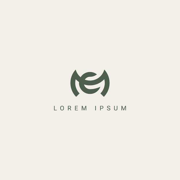 Resumen Diseño del logotipo de la carta ME EM con plantilla moderna creativa