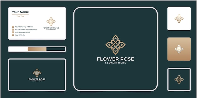 Resumen de diseño de logotipo de flor elegante