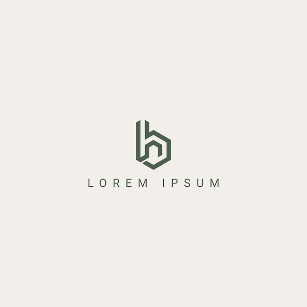Resumen Diseño del logotipo de la letra HB BH con plantilla moderna creativa
