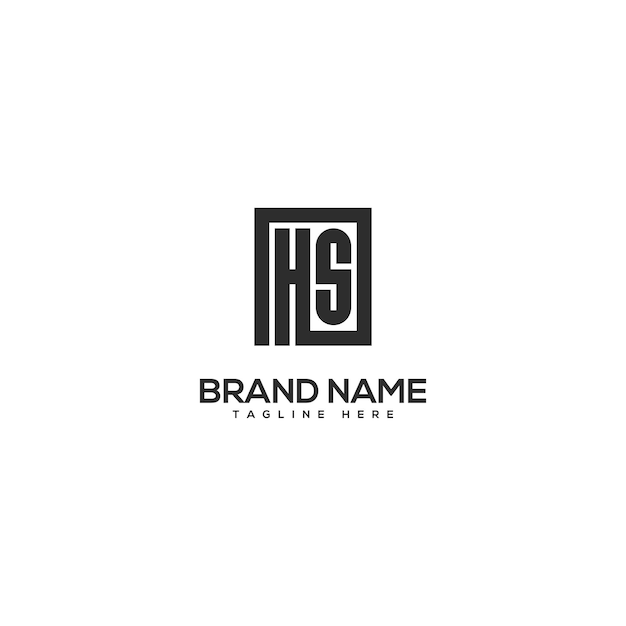 Resumen El diseño del logotipo de la letra HS SH Elementos vectoriales Íconos de monograma de iniciales