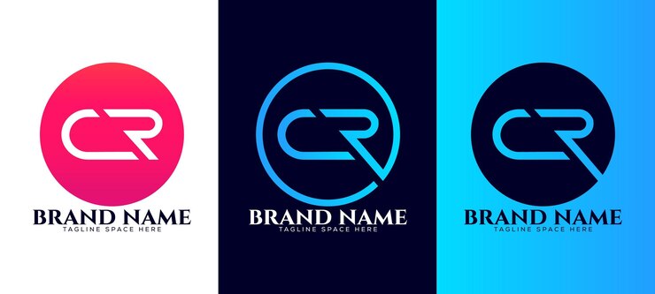 Vector resumen diseño de logotipo de letra inicial cr, diseño de logotipo de inspiración
