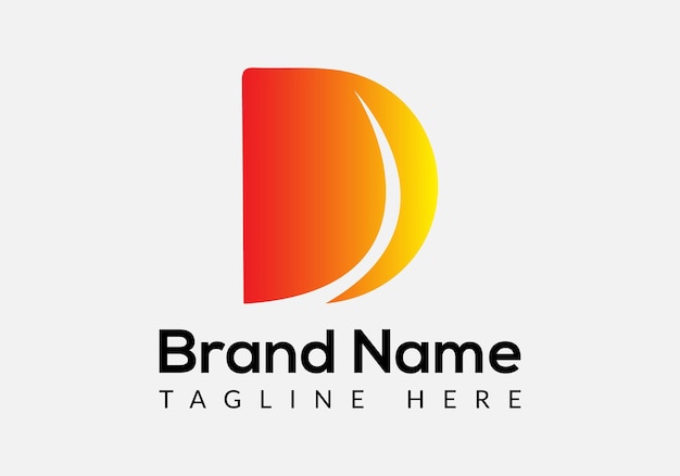 Resumen Diseño del logotipo de las letras iniciales modernas de la letra D