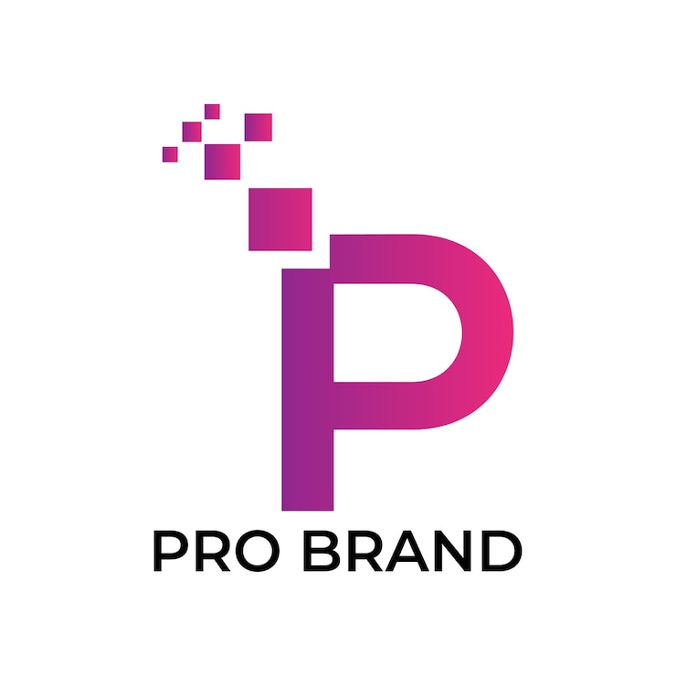 Vector resumen diseño del logotipo de las letras iniciales modernas de la letra p