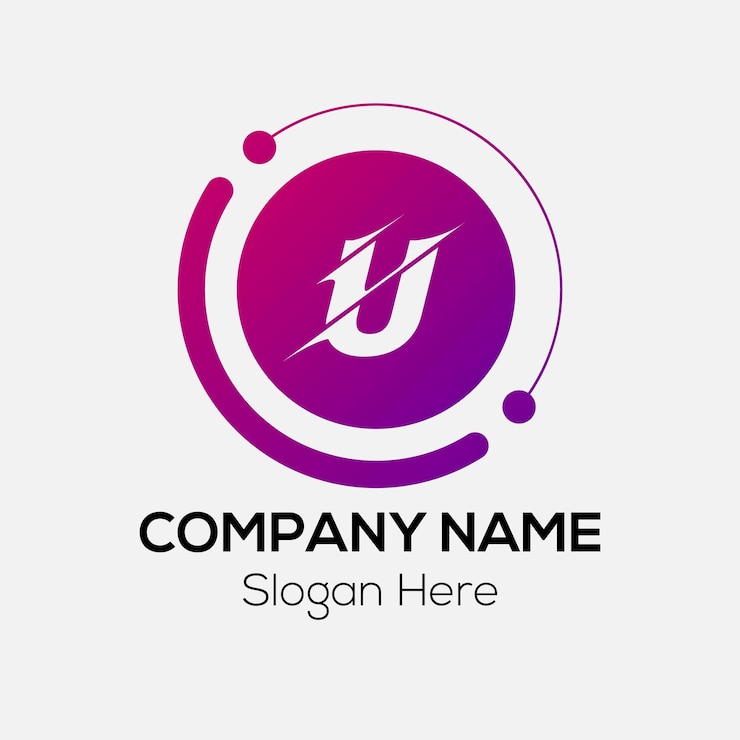 Vector resumen diseño del logotipo de las letras iniciales modernas de la letra u