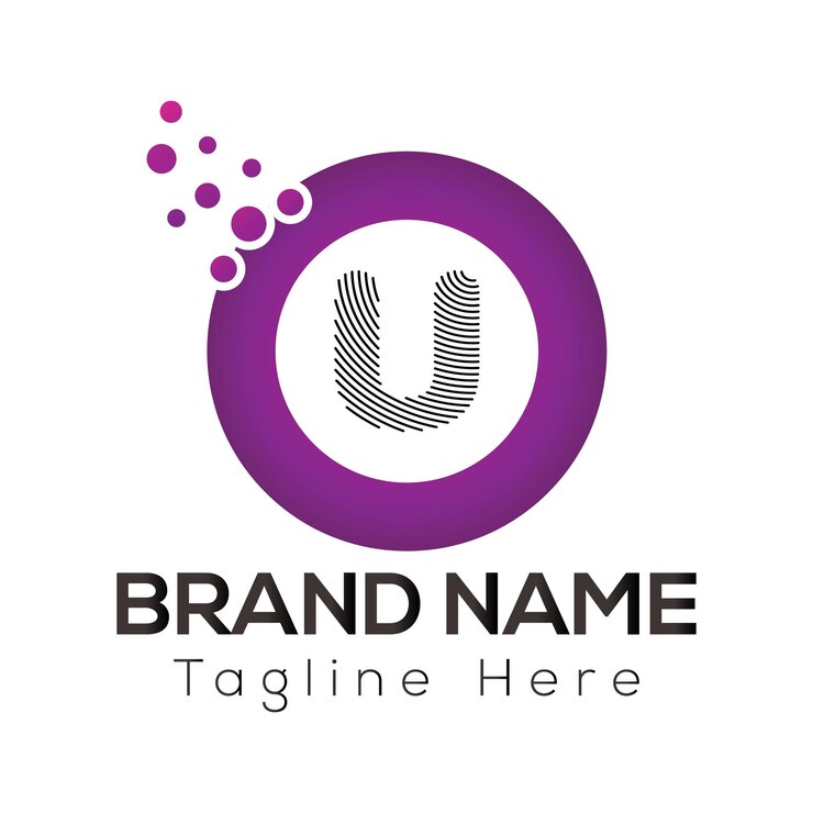 Vector resumen diseño del logotipo de las letras iniciales modernas de la letra u