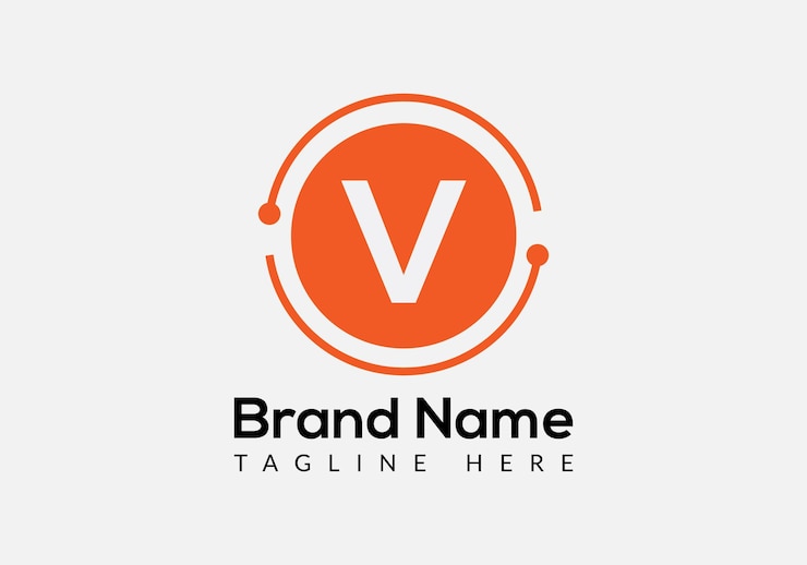 Vector resumen diseño del logotipo de las primeras letras modernas de la letra v