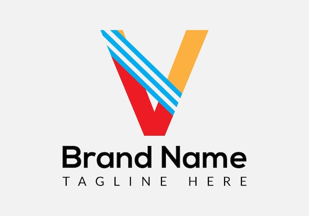 Resumen Diseño del logotipo de las primeras letras modernas de la letra V