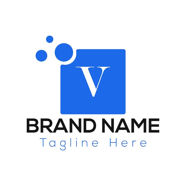Resumen Diseño del logotipo de las primeras letras modernas de la letra V