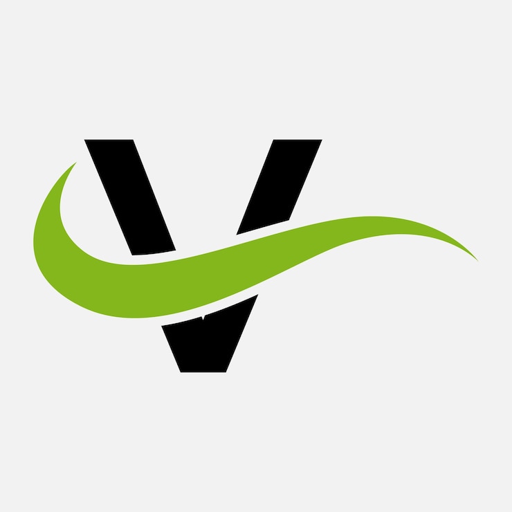 Vector resumen diseño del logotipo de las primeras letras modernas de la letra v