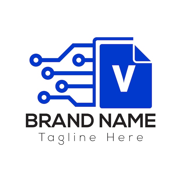Resumen Diseño del logotipo de las primeras letras modernas de la letra V