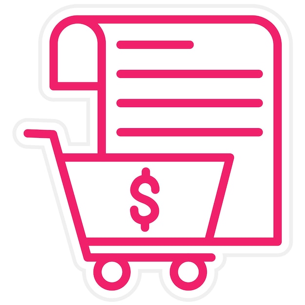 Resumen del diseño vectorial del carrito Estilo del icono