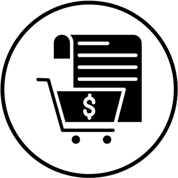 Resumen del diseño vectorial del carrito Estilo del icono