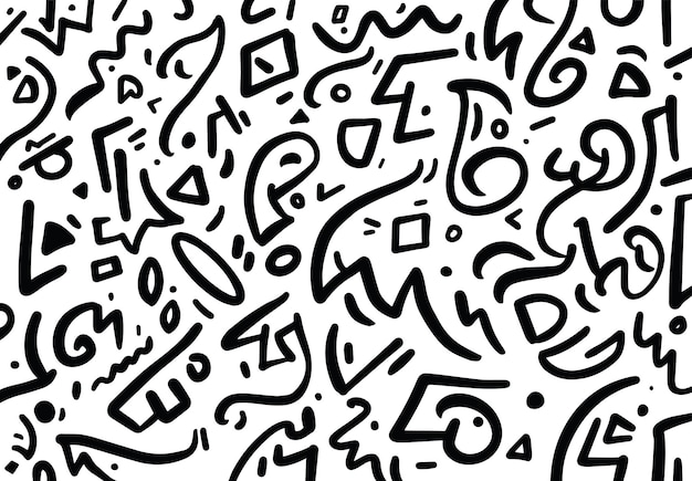 Resumen Doodle patrón forma aleatoria ilustración vectorial 03