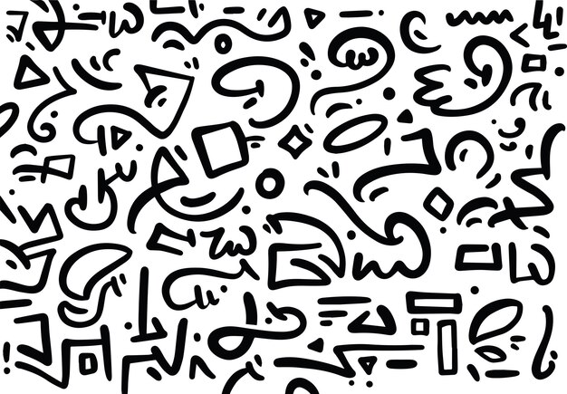 Resumen Doodle patrón forma aleatoria ilustración vectorial 03