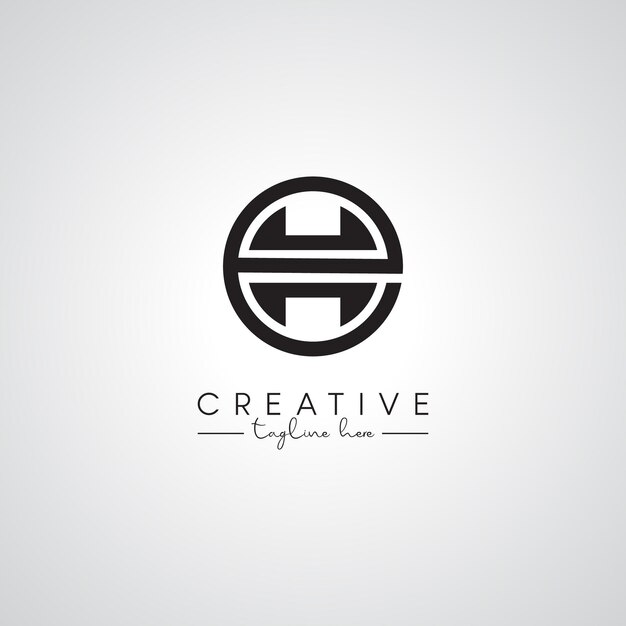 Resumen EH HE Letra Artístico Diseño elegante del logotipo basado en el vector inicial