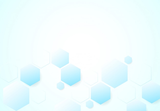Resumen estructuras moleculares hexagonales en fondo de tecnología
