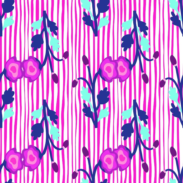Resumen extraña flor de patrones sin fisuras Ornamento floral botánico creativo Plantas contemporáneas papel tapiz sin fin