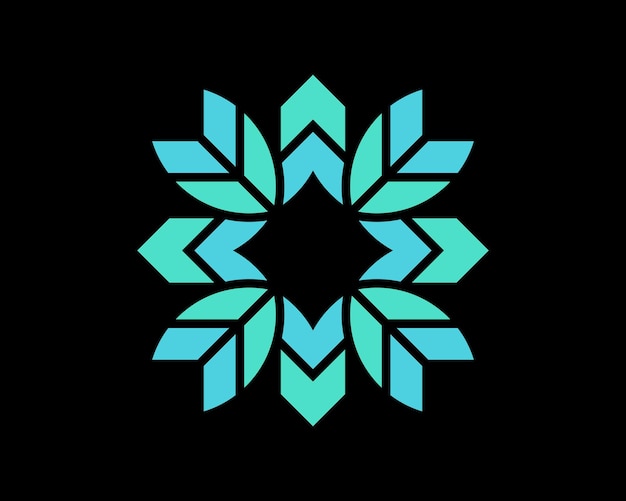Resumen Flor Hoja Mandala Geométrica Moderna Decorativa Ornamentada Simetría Lujo Vector Logo Diseño