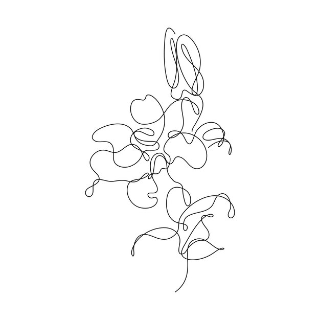 Resumen flor lirio una línea arte dibujo singulart estética minimalista vector aislado blanco
