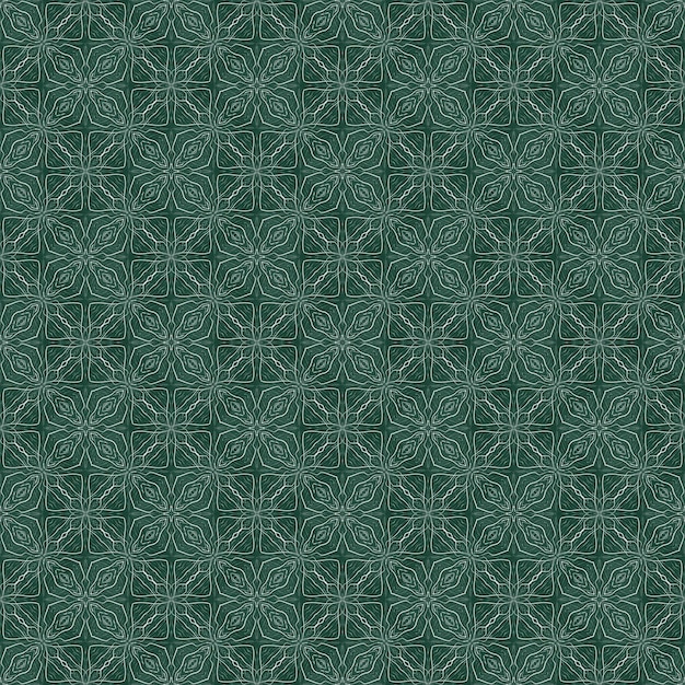 Resumen flor verde línea tela étnica moda arte de patrones sin fisuras fondo decoración ornamento