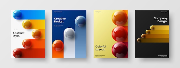 Resumen folleto A4 diseño vector ilustración conjunto