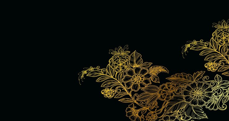 resumen con fondo de flor dorado