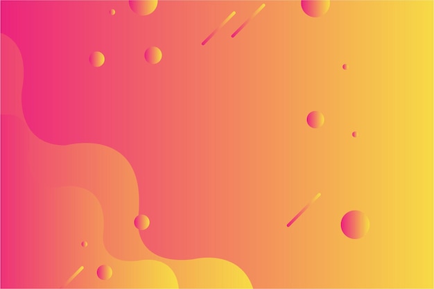 Resumen Fondo de ondas fluidas de gradiente amarillo y rosa con caída de meteoros y círculo para la página de aterrizaje