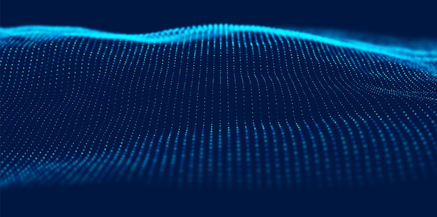 Resumen fondo de partícula azul patrón punto visualización tecnología vector ilustración