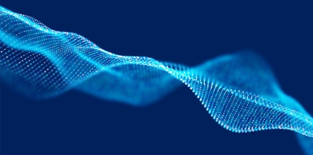 Resumen fondo de partícula azul patrón punto visualización tecnología vector ilustración