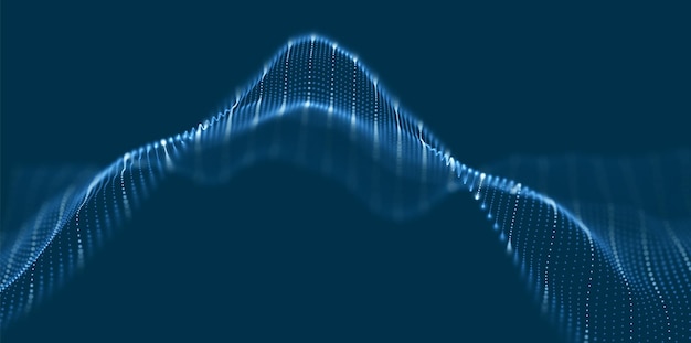 Resumen fondo de partícula azul patrón punto visualización tecnología vector ilustración