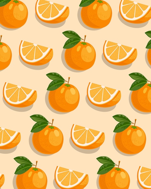Resumen El fondo del patrón de las naranjas y las rebanadas
