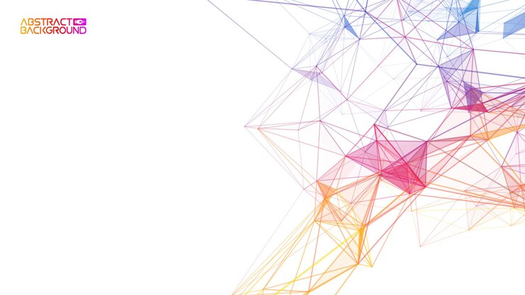 Vector resumen de fondo de red. conectar el concepto de negocio de tecnología de estructura de triángulo de cuadrícula de línea sobre fondo blanco. telón de fondo tecnológico colorido de la comunicación global por internet. ilustración vectorial eps 10.