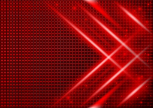Resumen de fondo rojo con efectos de haces de luz